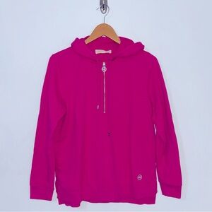 Pink Michael Kors hooded half zip